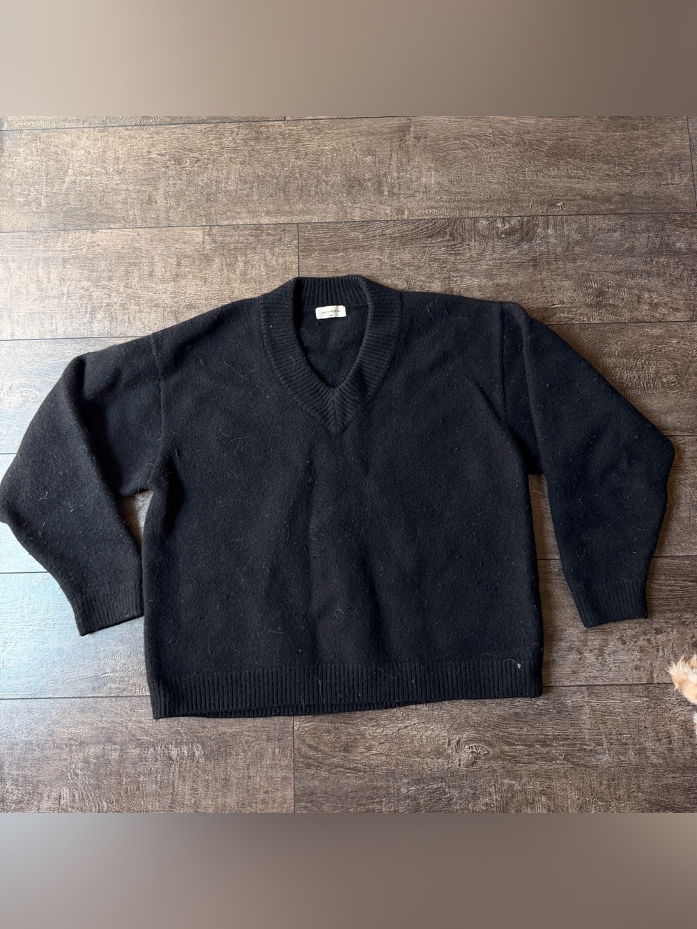 JAMES STREET CO merino wool Black V-Neck Sweater